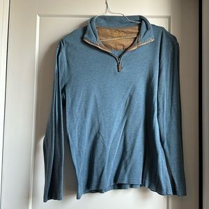 Tasso Elba quarter zip, blue, large